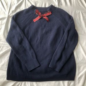 J Crew Plaid Bow Neck Sweater